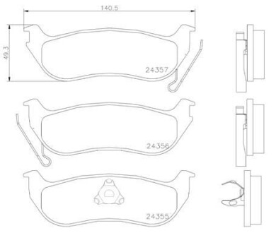 Гальмівні колодки, дискове гальмо (набір) BREMBO P37009 (фото 1)