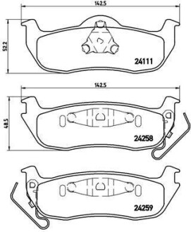 Комплект тормозных колодок из 4 шт. дисков BREMBO P37011 (фото 1)