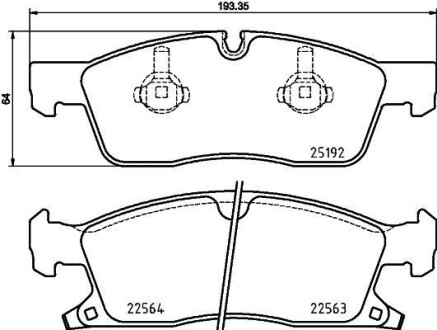 Гальмівні колодки (набір) BREMBO P37022