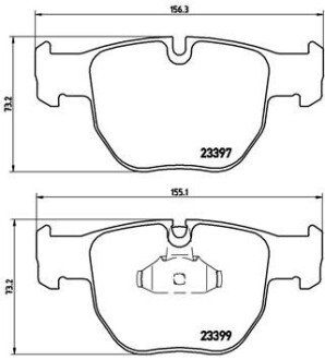 Гальмівні колодки, дискове гальмо (набір) BREMBO P44012