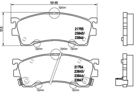 Комплект тормозных колодок, дисковый механизм BREMBO P49023