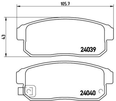 Комплект тормозных колодок, дисковый механизм BREMBO P49035