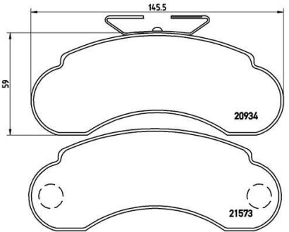 Гальмівні колодки, дискове гальмо (набір) BREMBO P50021