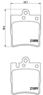 Комплект тормозных колодок из 4 шт. дисков BREMBO P50033 (фото 1)