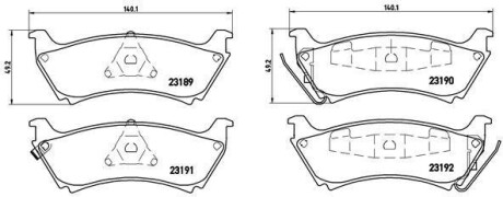 Комплект тормозных колодок, дисковый механизм BREMBO P50040