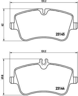 Комплект тормозных колодок, дисковый механизм BREMBO P 50 046