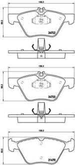 Гальмівні колодки, дискове гальмо (набір) BREMBO P50075