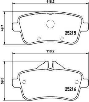 Комплект гальмівних колодок з 4 шт. дисків BREMBO P50100