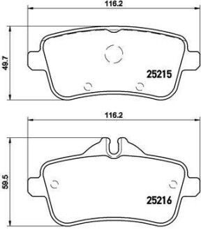 Комплект гальмівних колодок з 4 шт. дисків BREMBO P 50 101