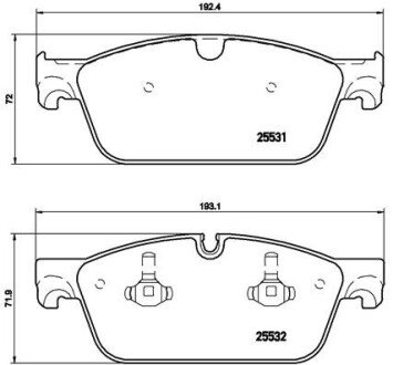 Комплект тормозных колодок, дисковый механизм BREMBO P 50 102