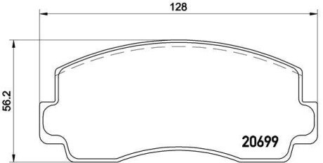 Гальмівні колодки, дискове гальмо (набір) BREMBO P54002