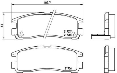 Гальмівні колодки, дискове гальмо (набір) BREMBO P54012