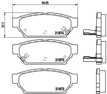 Комплект тормозных колодок, дисковый механизм BREMBO P54016