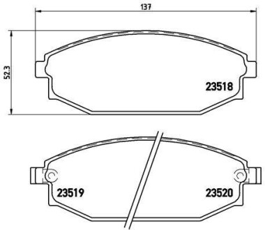 Комплект тормозных колодок, дисковый механизм BREMBO P54027 (фото 1)