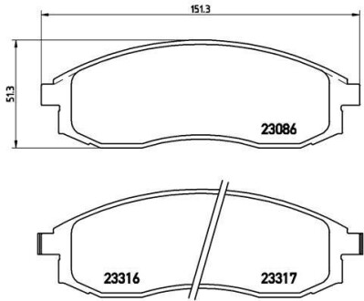 Комплект тормозных колодок, дисковый механизм BREMBO P54032