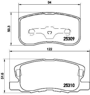 Комплект тормозных колодок, дисковый механизм BREMBO P 54 046