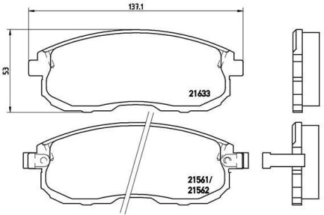 Комплект тормозных колодок из 4 шт. дисков BREMBO P56021