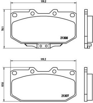 Комплект тормозных колодок из 4 шт. дисков BREMBO P56025