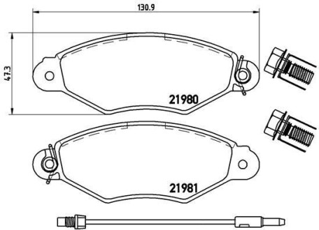 Комплект тормозных колодок из 4 шт. дисков BREMBO P56038