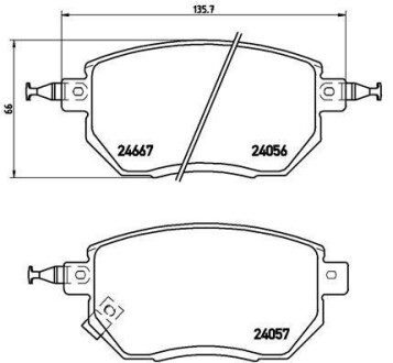 Комплект тормозных колодок из 4 шт. дисков BREMBO P56051