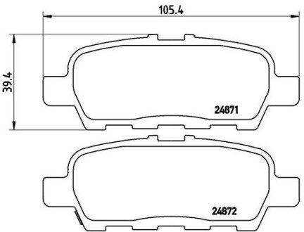 Комплект тормозных колодок из 4 шт. дисков BREMBO P56068