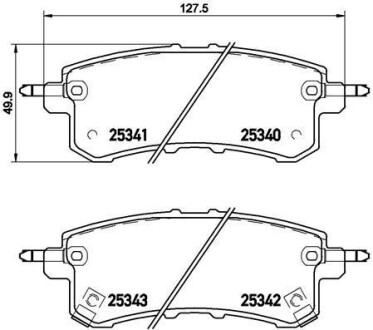 Комплект тормозных колодок из 4 шт. дисков BREMBO P56082