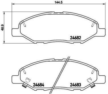 Комплект гальмівних колодок з 4 шт. дисків BREMBO P56088