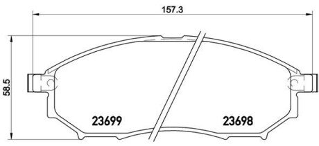 Комплект тормозных колодок из 4 шт. дисков BREMBO P56094