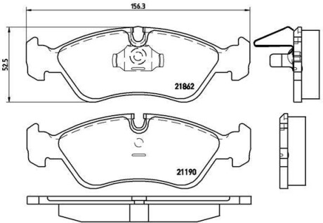 Гальмівні колодки, дискове гальмо (набір) BREMBO P59017