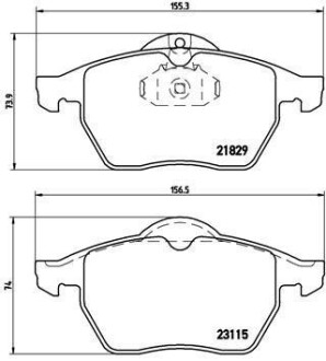 Колодки тормозные передние дисковые BREMBO P59022