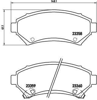 Комплект тормозных колодок, дисковый механизм BREMBO P59028