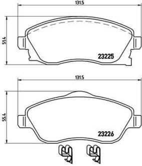 Гальмівні колодки, дискове гальмо (набір) BREMBO P59036