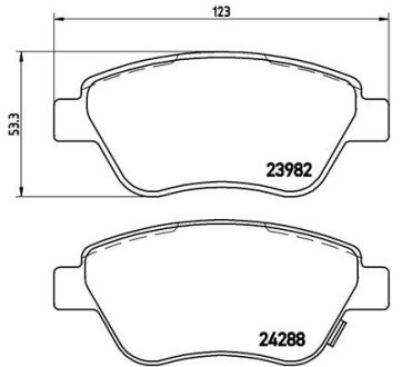 Комплект гальмівних колодок з 4 шт. дисків BREMBO P59051 (фото 1)