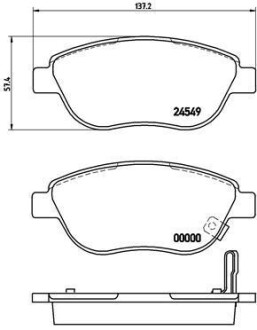 Гальмівні колодки, дискове гальмо (набір) BREMBO P59052