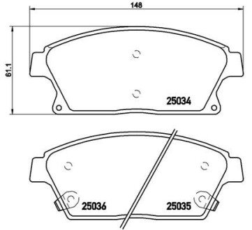 Комплект гальмівних колодок з 4 шт. дисків BREMBO P 59 077