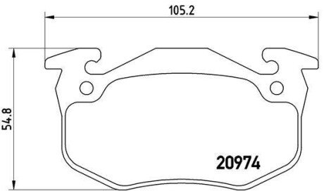 Комплект тормозных колодок, дисковый механизм BREMBO P61032