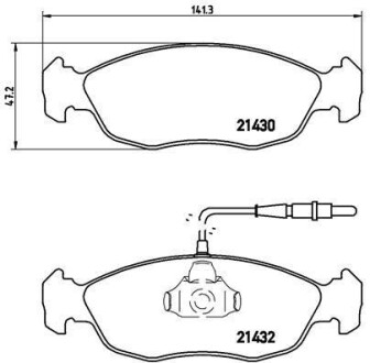 Комплект тормозных колодок, дисковый механизм BREMBO P61054