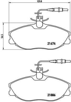 Комплект тормозных колодок, дисковый механизм BREMBO P61057