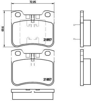 Комплект тормозных колодок, дисковый механизм BREMBO P61059