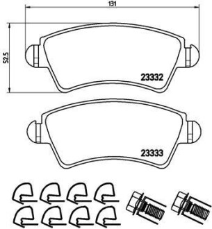 Комплект тормозных колодок, дисковый механизм BREMBO P61067