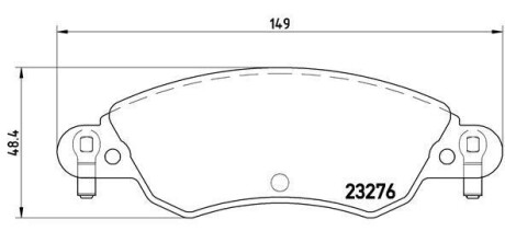 Гальмівні колодки, дискове гальмо (набір) BREMBO P61070 (фото 1)