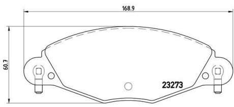 Комплект тормозных колодок, дисковый механизм BREMBO P61072 (фото 1)