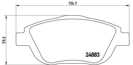 Комплект тормозных колодок из 4 шт. дисков BREMBO P61103 (фото 1)