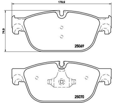 Комплект тормозных колодок, дисковый механизм BREMBO P 61 115 (фото 1)