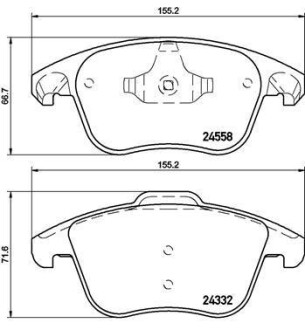 Комплект тормозных колодок из 4 шт. дисков BREMBO P61117