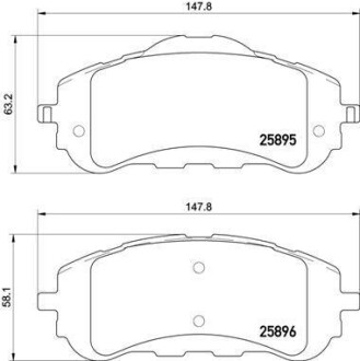 Комплект гальмівних колодок з 4 шт. дисків BREMBO P61120