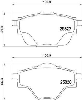 Колодки гальмівні P308 14- tyі C4 PICASSO BREMBO P61124 (фото 1)