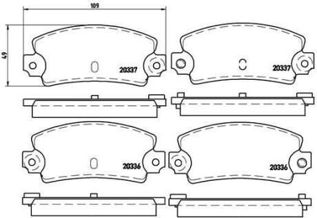 Гальмівні колодки, дискове гальмо (набір) BREMBO P68002