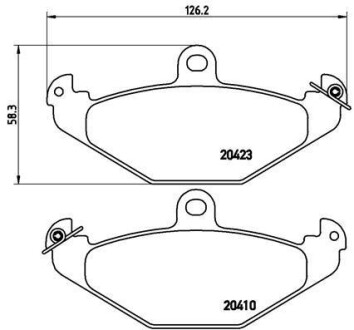 Комплект тормозных колодок, дисковый механизм BREMBO P68017