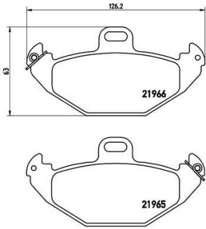 Комплект тормозных колодок, дисковый механизм BREMBO P68021